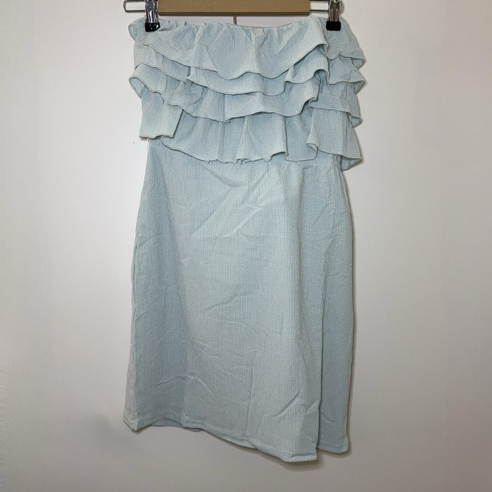 Mini Ruffle Mint Dress - Picture 2 of 5